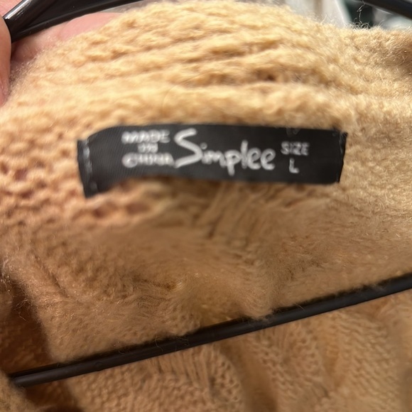 Knitted Tan Knee Length Cardigan​ - Picture 3 of 3